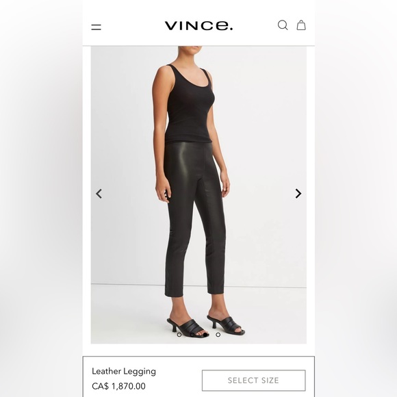 Vince 💯 % Leather Leggings in Dark Navy Blue - Picture 3 of 12